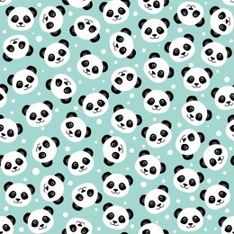 cute panda face. seamless cartoon wallpaper