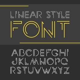 vector linear font - simple and minimalist alphabet in line style. font, good to use in any style labels of alcohol drinks. business card, leaflet and other printing production. abc. alphabet