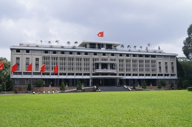 independence palace, also known as reunification palace, a landmark building in ho chi minh city, vietnam