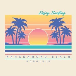 vintage surf typography, t-shirt graphics, vectors