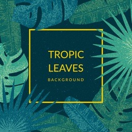 tropic leaves background with frame for your text. eps10 vector template.
