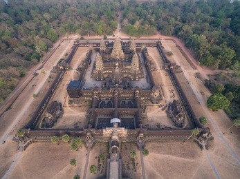 angkor wat aerial view (cambodia)