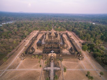 angkor wat aerial view (cambodia)