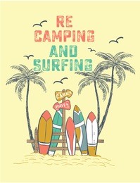 surf illustration / t-shirt graphics / vectors/ typography/ pacific surf wave/ summer tropical heat print/ surf print vector set/ wave illustration