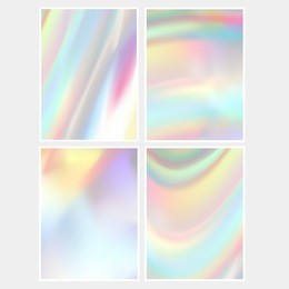 bright holographic backgrounds set.