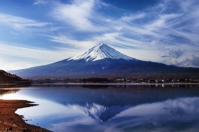mountain fuji and lake kawaguchiko, japan