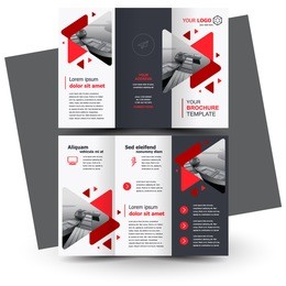 brochure design, geometric abstract business brochure template, creative tri-fold, trend brochure triangles