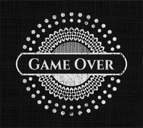 game over chalkboard emblem on black board
