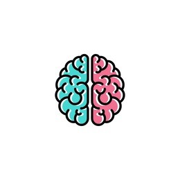 flat line icon of brain. creativity logo template
