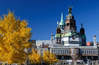 old port of montreal, the riverside in autumn, canada