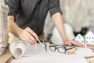 architecture drawing on architectural project