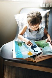 girl kid child reading book concept