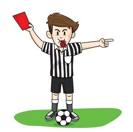 referee soccer red card man