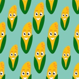 adult corn on a neutral background. series of seamless repeating patterns.vector pattern for decoration design.