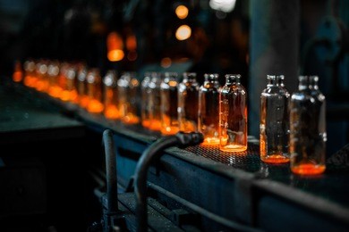 plant for the production of bottles, glass plant