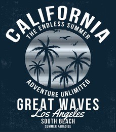 los angeles, california typography, t-shirt graphics. vector illustrations.