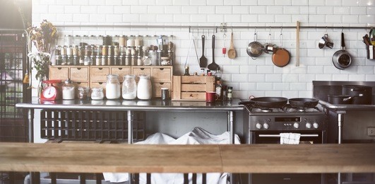 contemporary kitchen appliance cooking spices concept