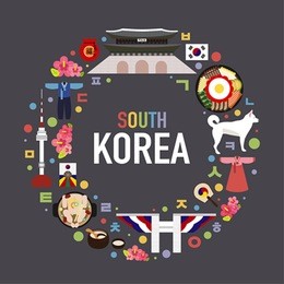 south korea vector object illustration