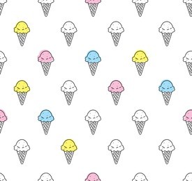ice cream seamless pattern