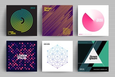 set of backgrounds with trendy design. applicable for covers, placards, posters, flyers and banner designs.