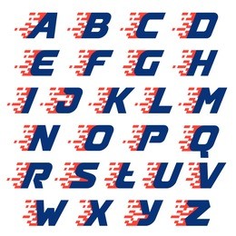 alphabet with abstract checkered flag. vector design template elements for your race sportswear, app icon, corporate identity, labels or posters.
