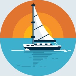 vector sailing ship yacht  