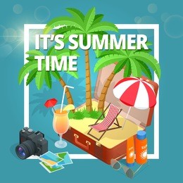 it's summer time.  summer party concept. fun, party, background, vector, picture, art, image, design, travel, poster, event 