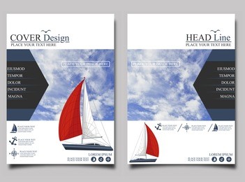 yacht club. flyer design template vector. leaflet cover presentation background.