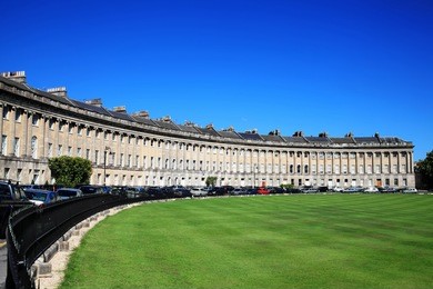 the royal crescent in bath, somerset, england, uk designed and built between 1767 and 1775 by john wood the younger
