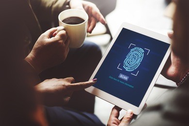 fingerprint scan biometrics identify authorization concept