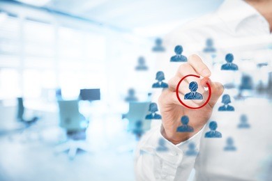 marketing segmentation, management, target market, target audience, customers care, customer relationship management (crm), human resources recruit and customer analysis concepts.