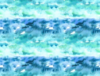 seamless watercolor pattern with green and blue stripes