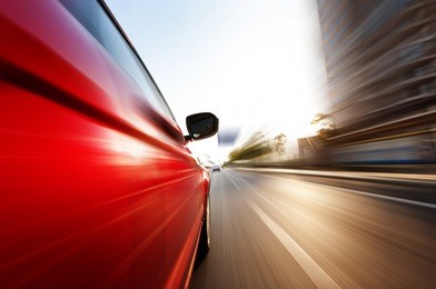 car on the road with motion blur background. 