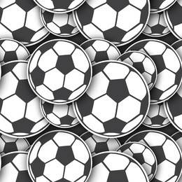 vector sport seamless pattern with soccer balls. football background for packaging, fabric, paper, souvenirs for the fans and athletes.  