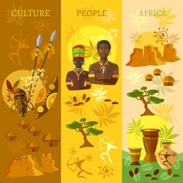 african banner africa culture and traditions people tribe vector illustration
