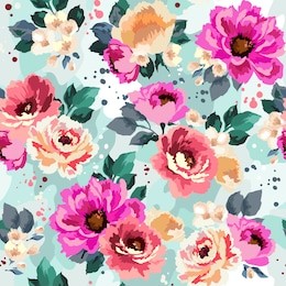 beautiful seamless floral pattern with watercolor effect. flower vector illustration