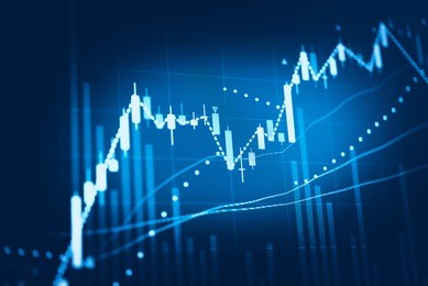 display of stock market quotes. stock market chart. business graph background. forex trading.