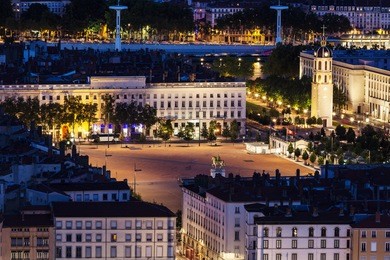 place bellecour in lyon. lyon, rhone-alpes, france.