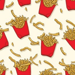 french fries seamless pattern