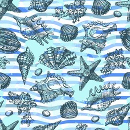 decorative sea seamless. hand drawing. watercolor spots. seamless for fabric design, gift wrapping paper and printing and web projects.