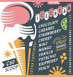 ice cream menu template