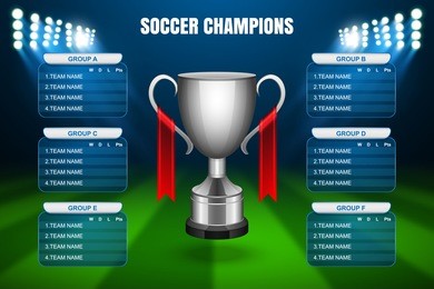 soccer champions final scoreboard template, vector