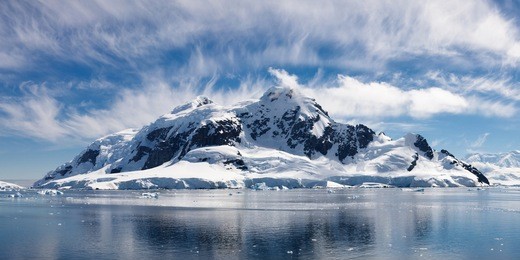 paradise bay, antarctica - panoramic view of the majestic icy wonderland near the south pole