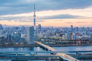 tokyo, japan city skyline.