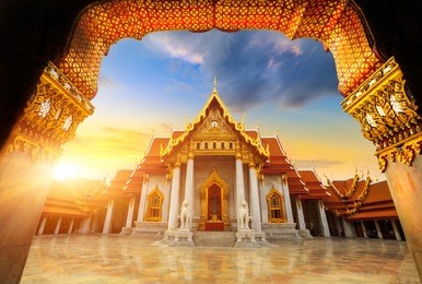 the marble temple, wat benchamabopitr dusitvanaram bangkok thailand