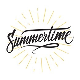handwritten inscription summertime. hand lettering summer typography poster.