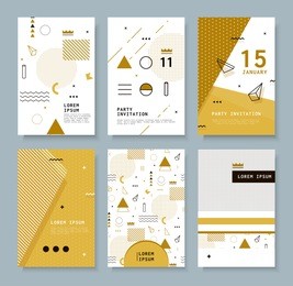 set invitation with geometric shapes. covers for books, postcards, notebooks, cover magazines. hipster posters.