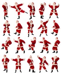 high quality christmas collection of a happy santa isolated over white background.