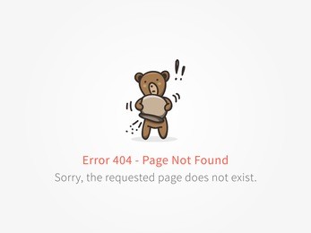 error 404 page with little bear with empty honey pot vector design. website 404 page creative concept. 404 web page error creative design. modern 404 page not found concept.
