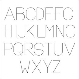 english alphabet. uppercase thin regular elegant sans serif vector font with rounded opened corners, suitable for modern web or graphic design, titles, classic style texts.